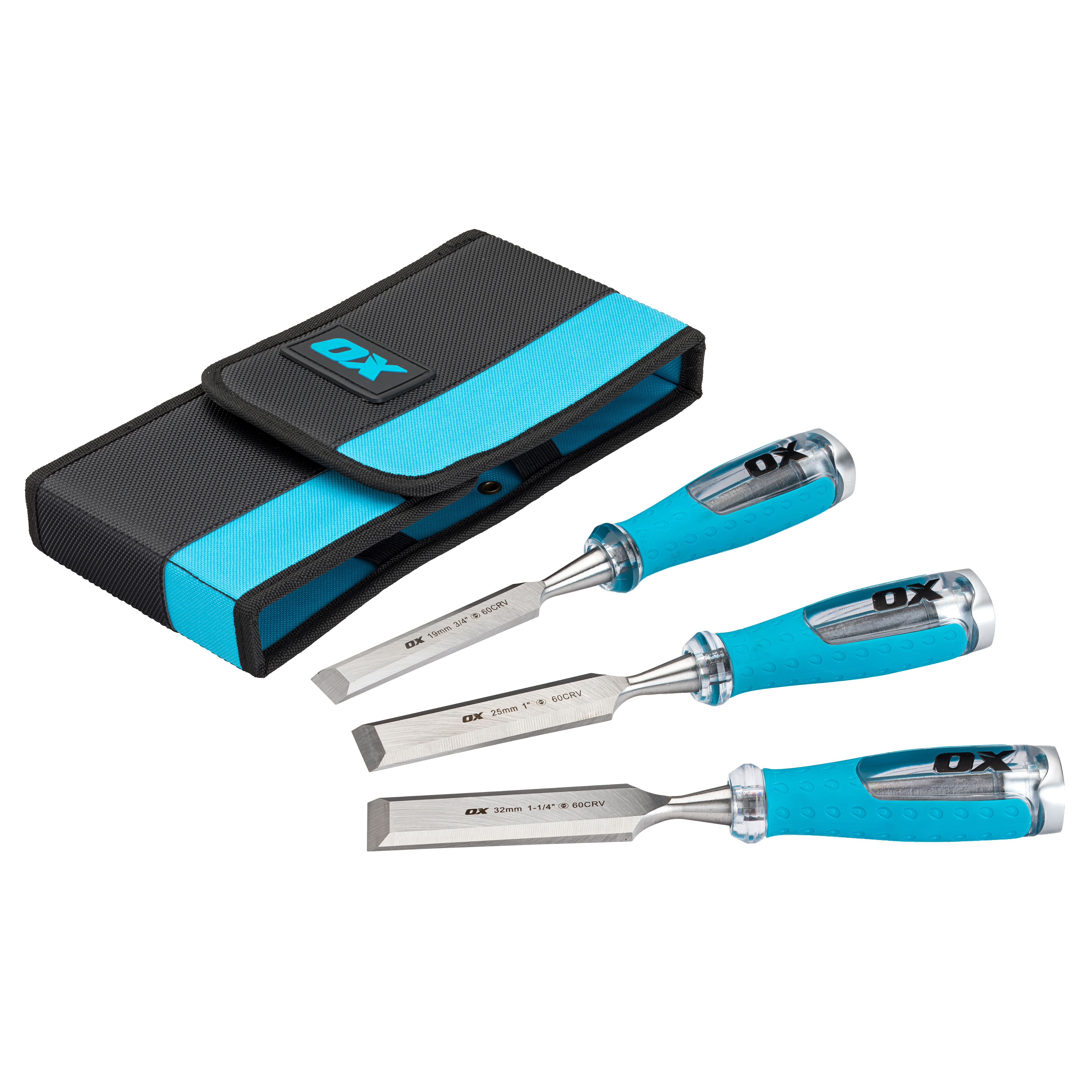 OX Pro Bevel edge Wood chisels set (3 piece) - OX-P371203