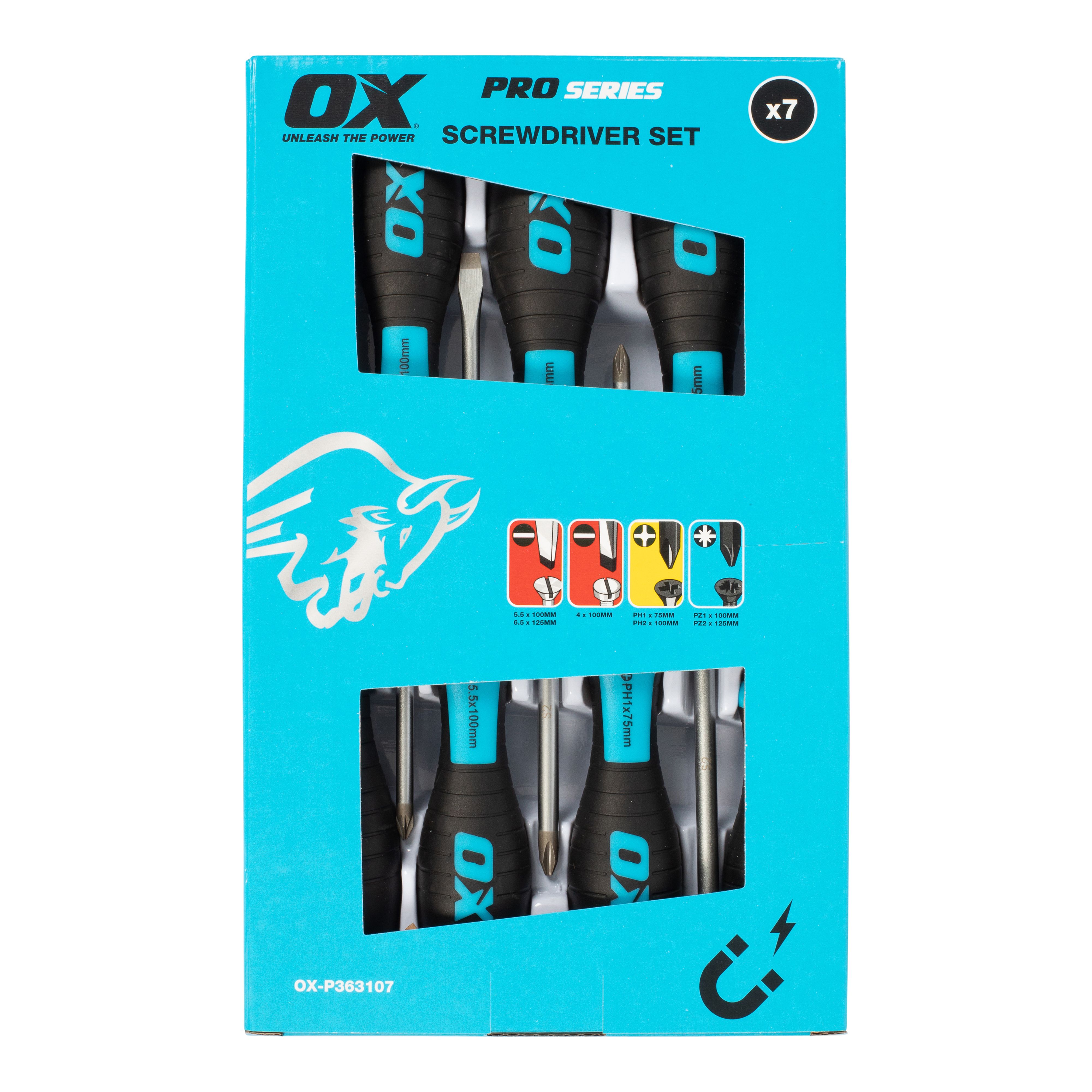 OX Pro Standard Mixed Screwdriver set (7 piece) - OX-P363107