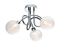 Oxeia Chrome effect 3 Lamp Ceiling light