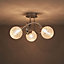 Oxeia Chrome effect 3 Lamp Ceiling light