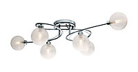 Oxeia Chrome effect 6 Lamp Ceiling light