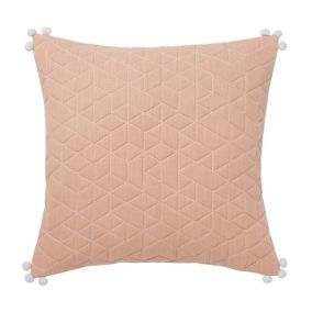 Paddy Peach Quilted geometric Indoor Cushion (L)45cm x (W)45cm