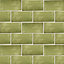 Padstow Olive Gloss Plain Ceramic Tile, Pack of 44, (L)150mm (W)75mm
