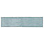 Padstow Sky blue Gloss Plain Stone effect Ceramic Tile, Pack of 22, (L)300mm (W)75mm