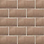 Padstow Taupe Gloss Plain Ceramic Tile, Pack of 44, (L)150mm (W)75mm