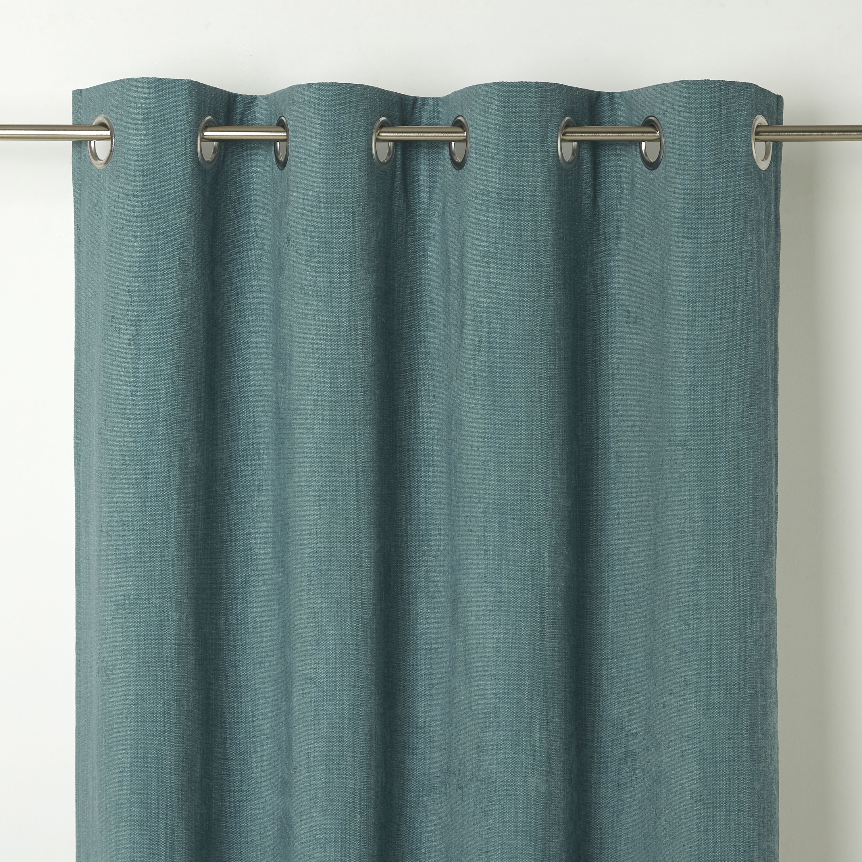 Pahea Blue Green Chenille Blackout Eyelet Curtain (W)167cm (L)183cm ...