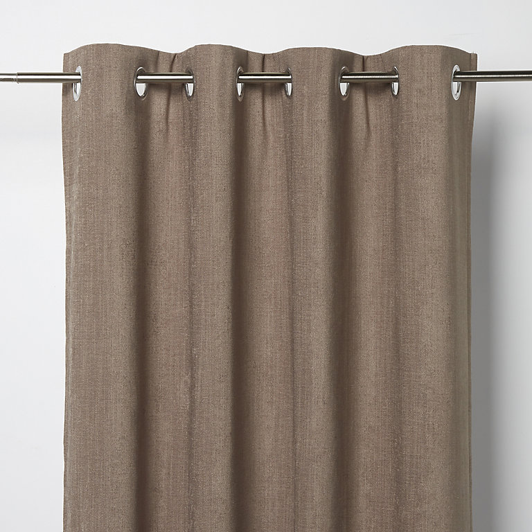 Pahea Brown Chenille Blackout Eyelet, How To Soften Blackout Curtains