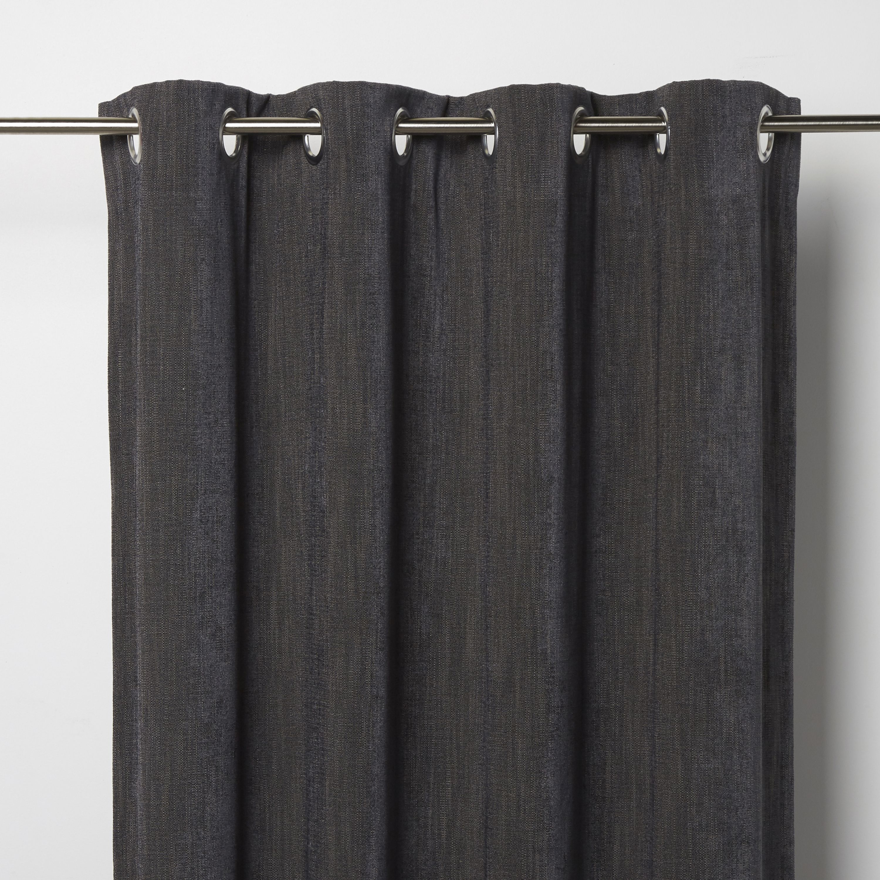 Pahea Dark Grey Chenille Blackout Eyelet Curtain (W)167cm (L)183cm ...