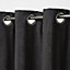 Pahea Dark grey Chenille Unlined Eyelet Curtain (W)167cm (L)183cm, Single