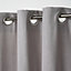 Pahea Grey Chenille Unlined Eyelet Curtain (W)117cm (L)137cm, Single