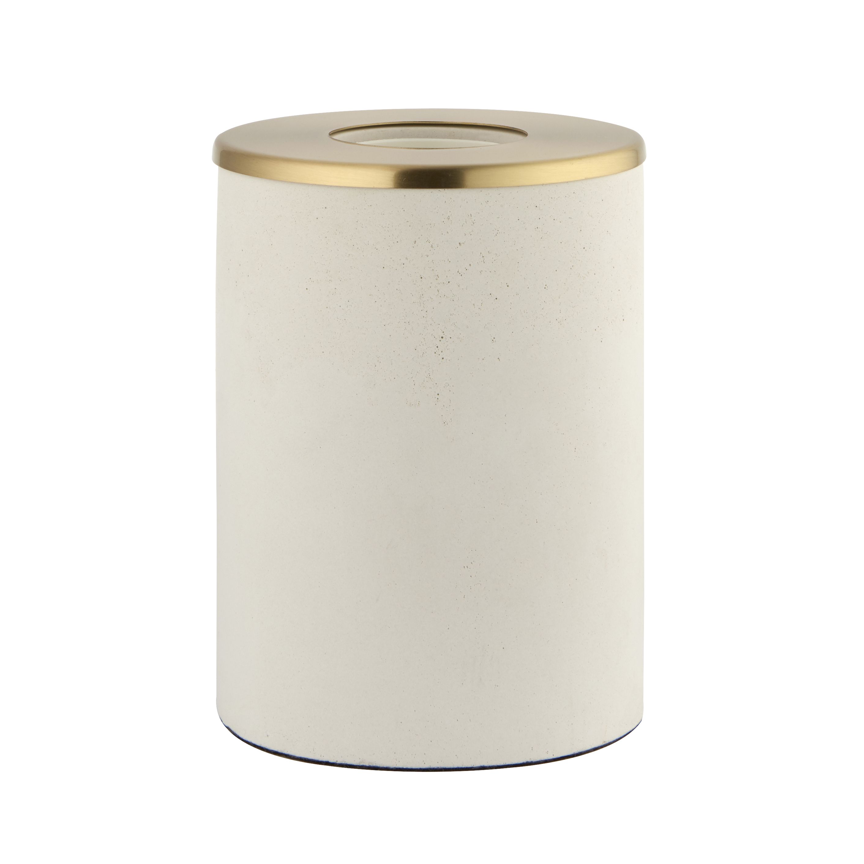 Paige Matt White Concrete effect Cylinder Table lamp