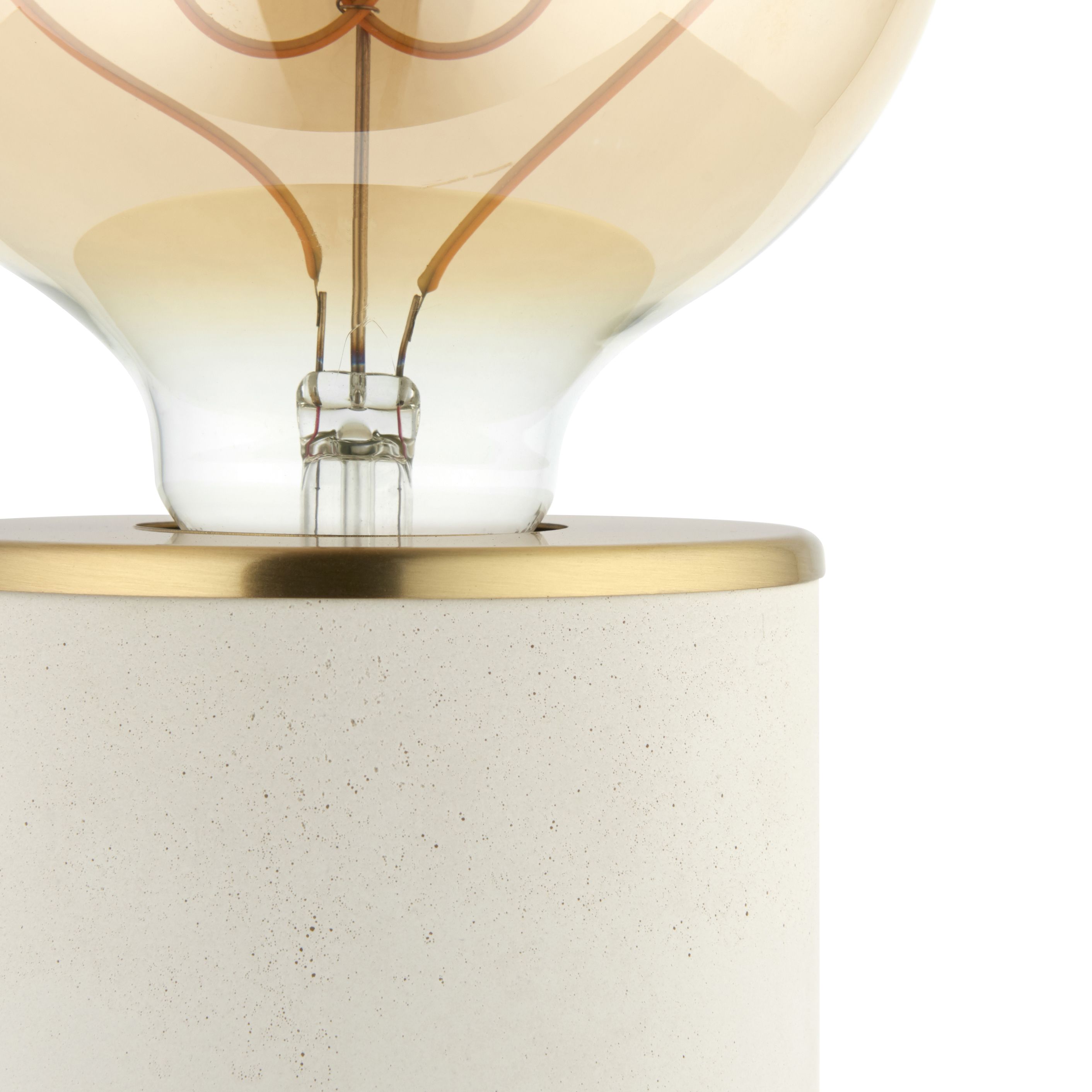 Paige Matt White Concrete effect Cylinder Table lamp