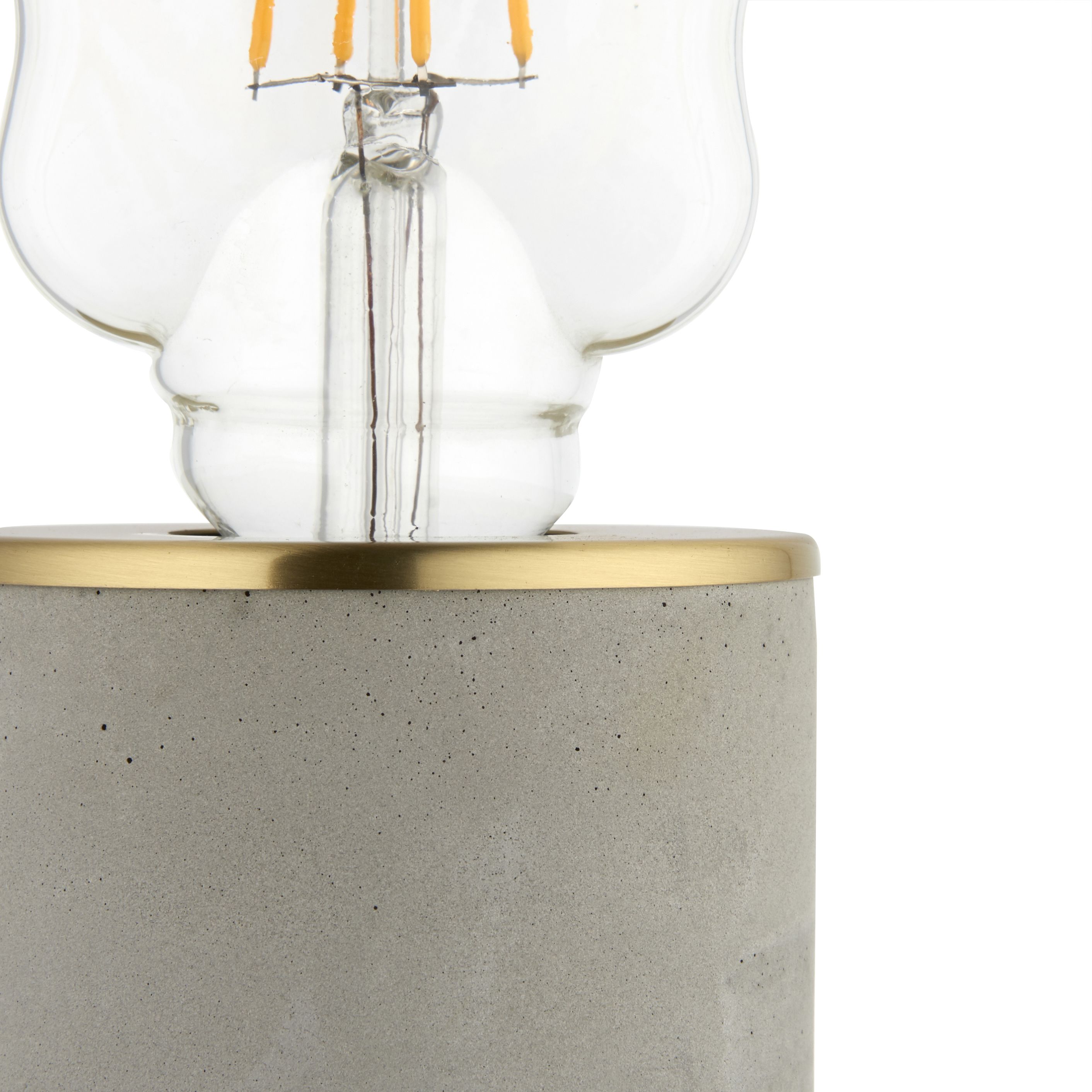 Paige Star Cylinder Matt Grey Concrete effect Table lamp