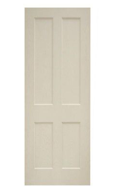 Painted 4 panel White Oak veneer Internal Door, (H)1981mm (W)762mm (T)35mm