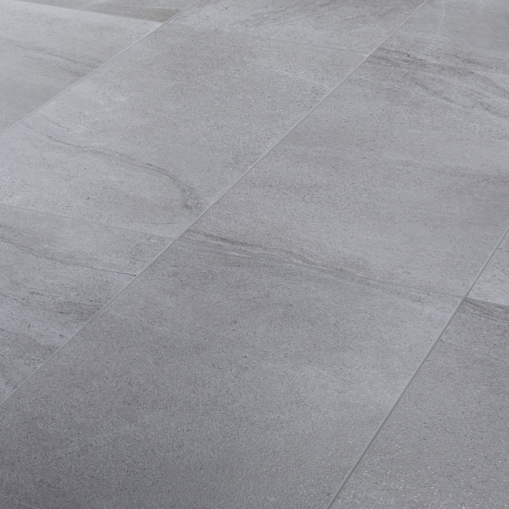 Palemon Grey Matt Stone effect Porcelain Wall & floor Tile, Pack of 6 ...