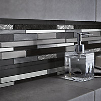 Palermio Brown Gloss Glass effect Mosaic Aluminium & glass Mosaic tile, (L)298mm (W)294mm