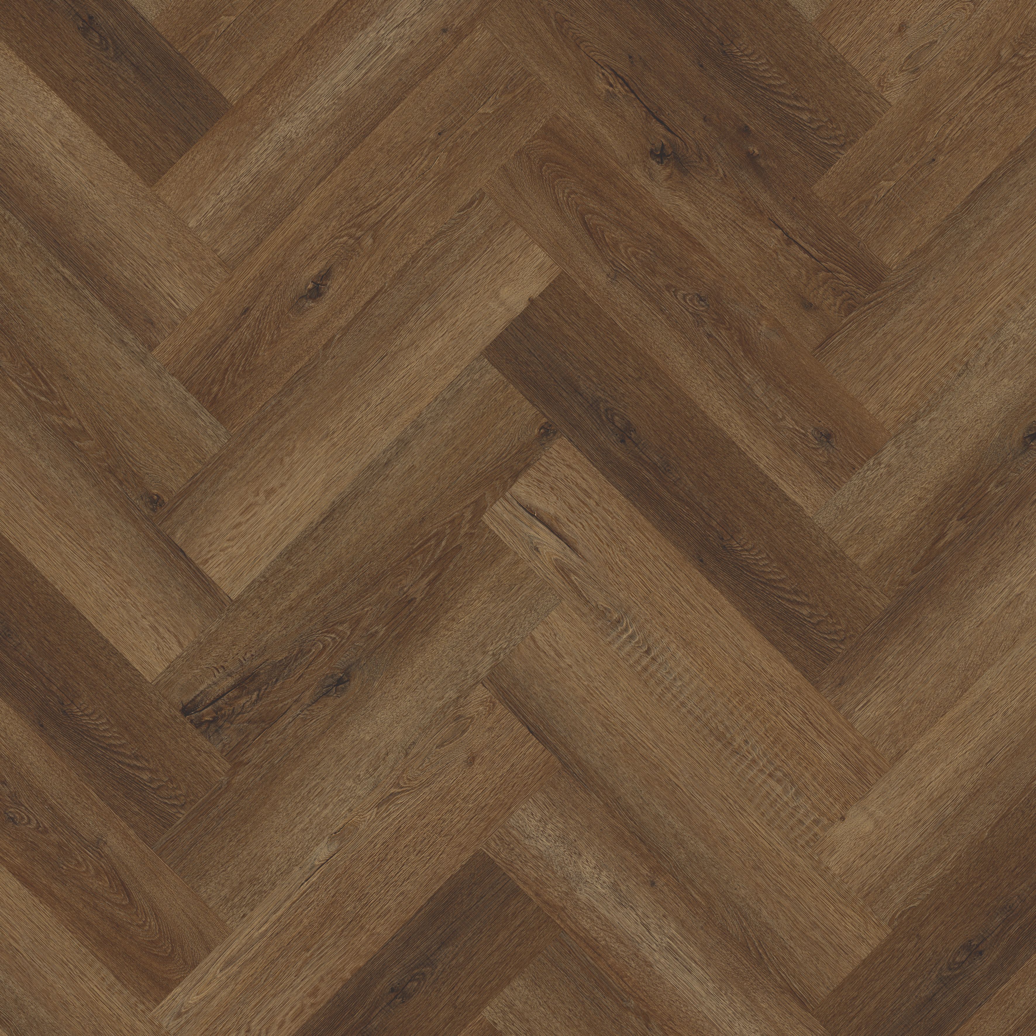 Palio by Karndean Dark brown Oak effect Embossed Herringbone Luxury vinyl click Planks, 1.95m²
