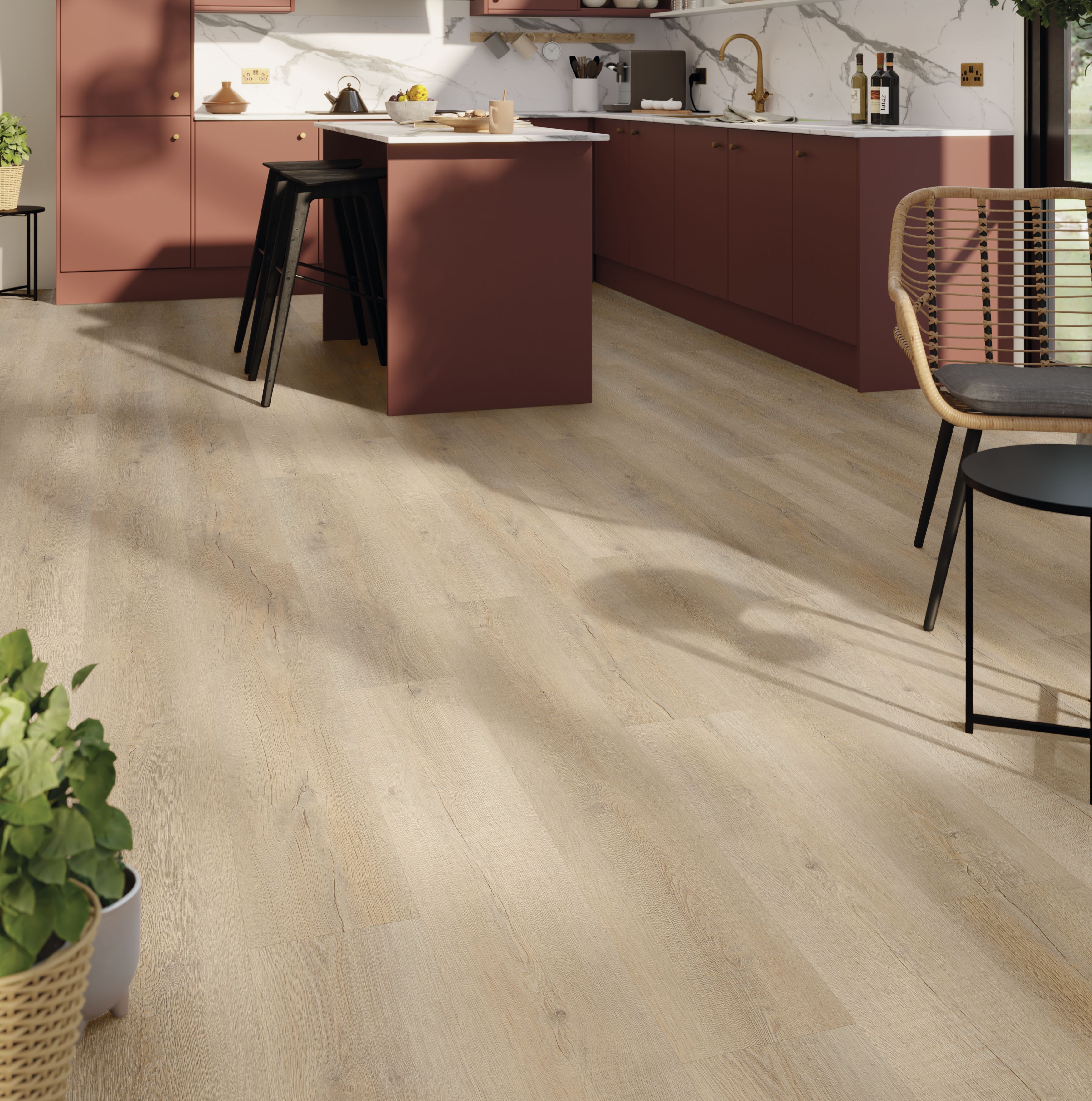 Palio by Karndean Grey Calacatta Marble effect Embossed Luxury vinyl click Tile, 2.74m²