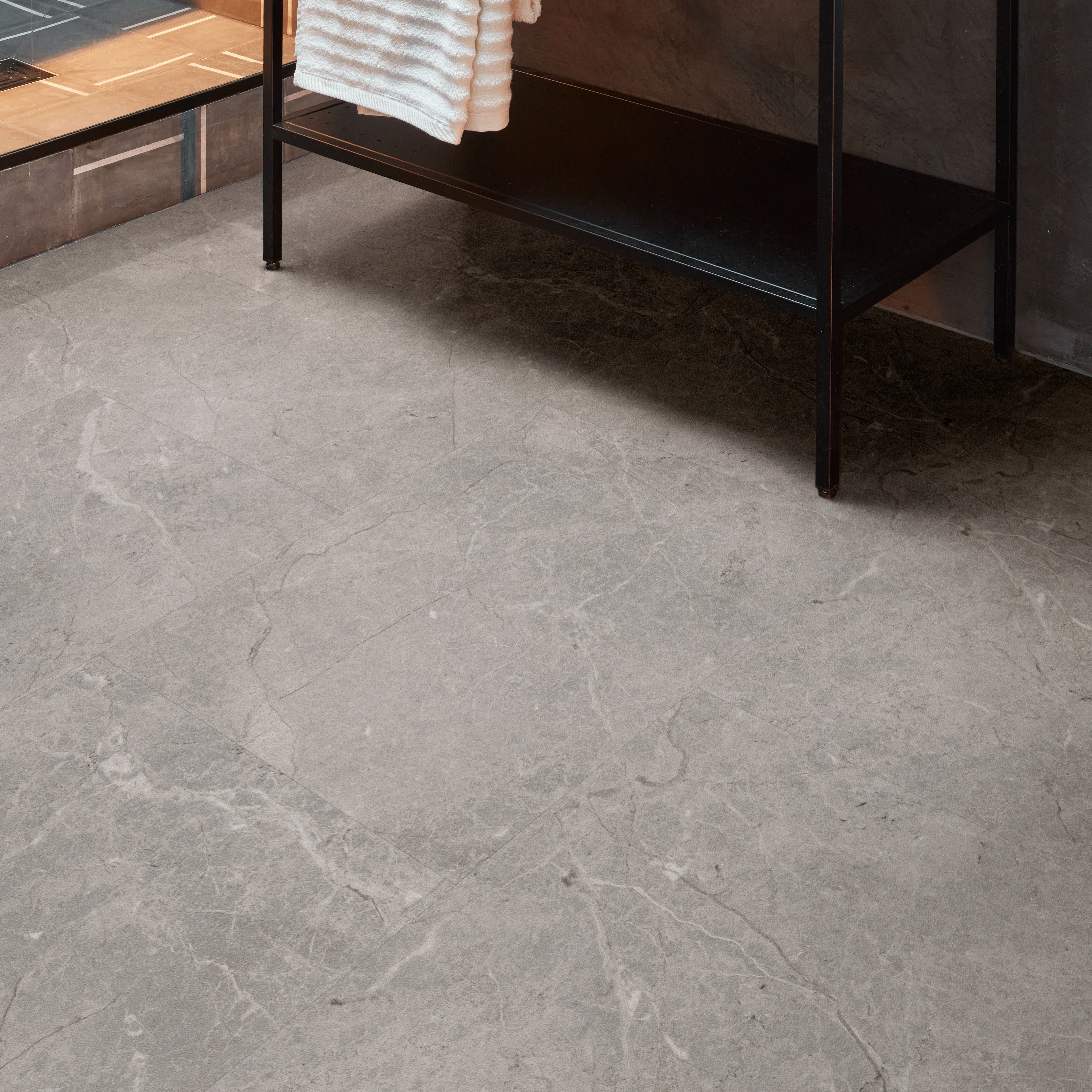 Palio by Karndean Grey Calacatta Marble effect Embossed Luxury vinyl click Tile, 2.74m²