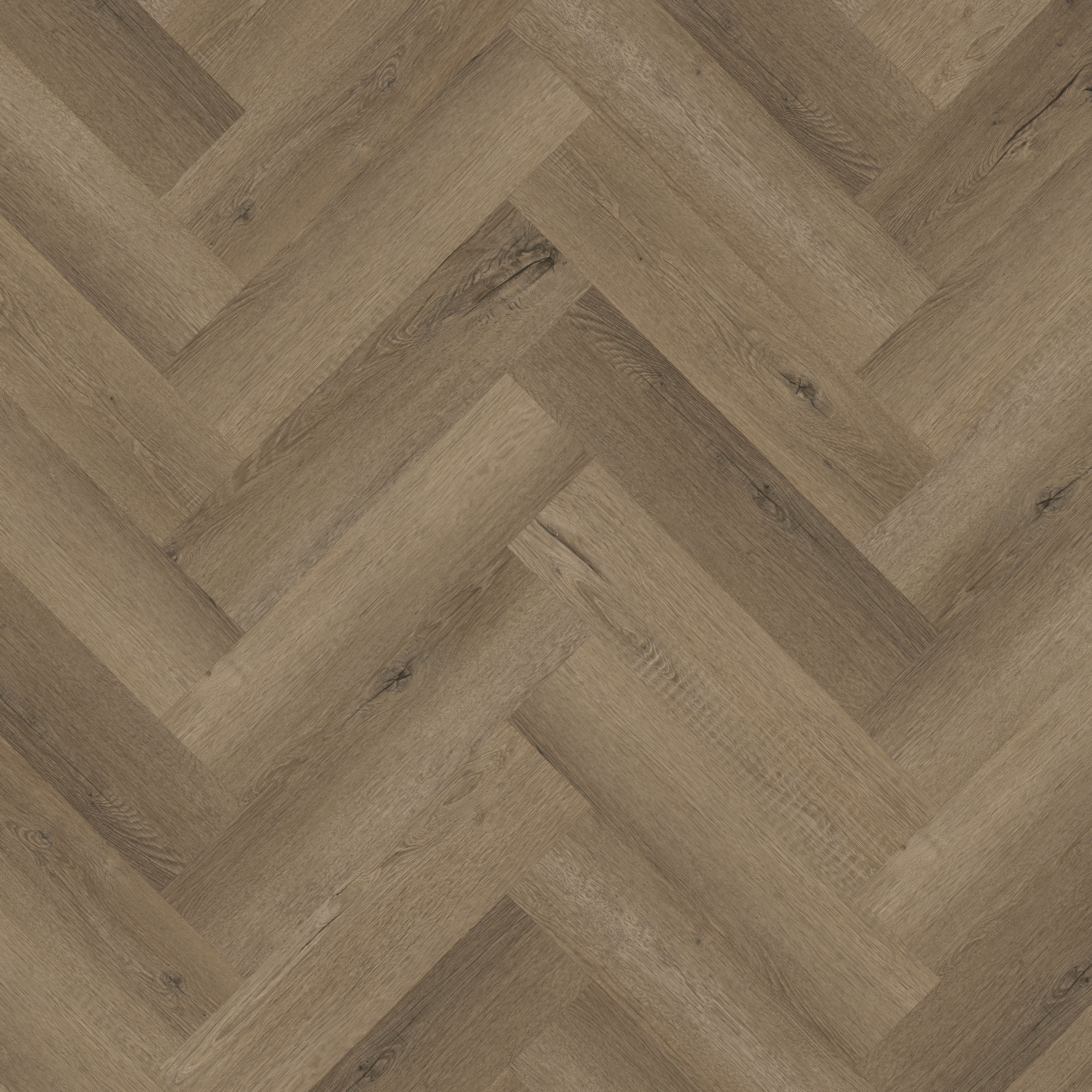 Palio by Karndean Mid Brown Oak effect Embossed Herringbone Luxury vinyl click Planks, 1.95m²
