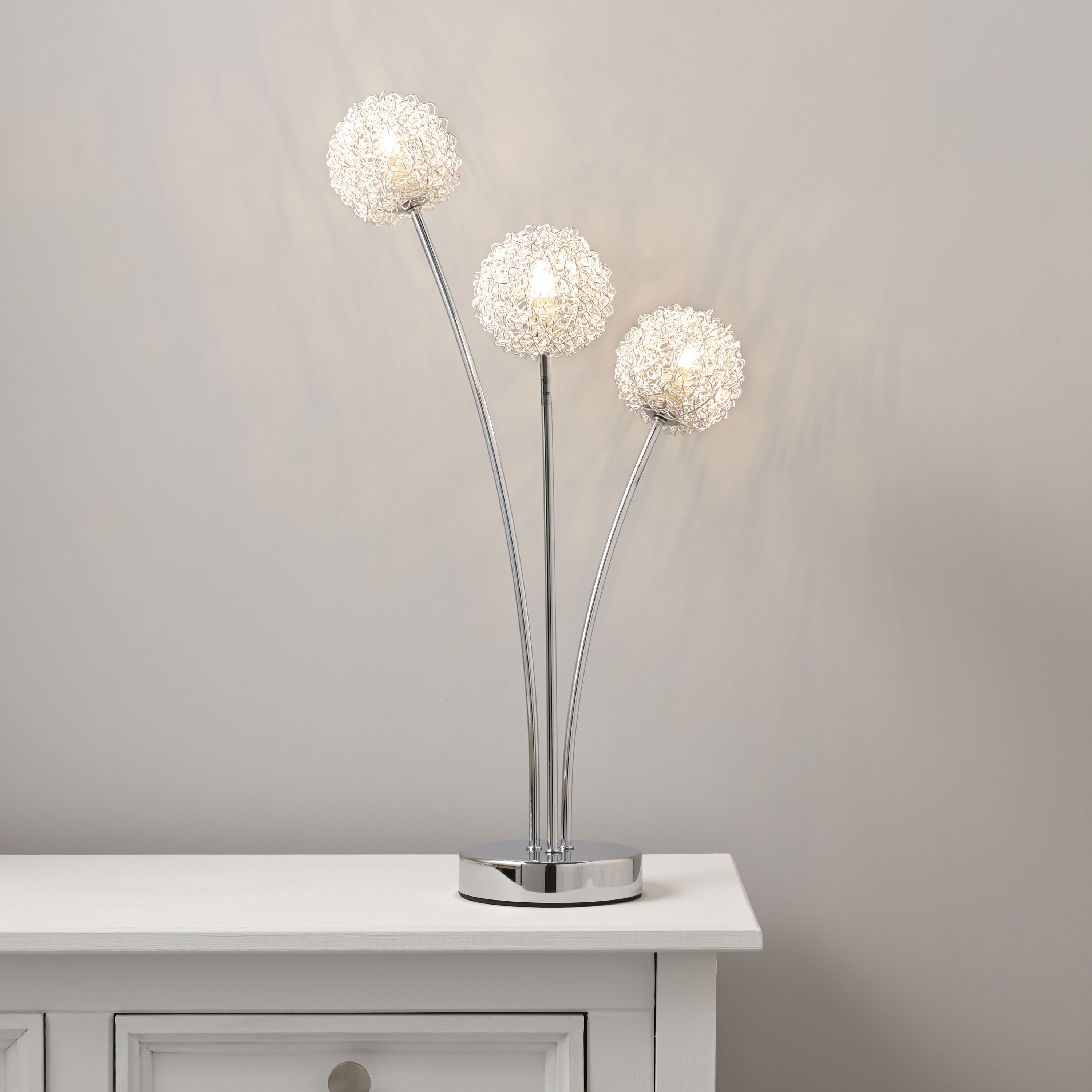 Pallas Chrome effect Halogen Table lamp 