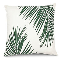 Palm silhouette Green & white Cushion