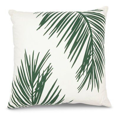 Palm silhouette Green & white Cushion | DIY at B&Q