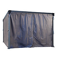Palram - Canopia 3K Series Grey Polyester (PES) Gazebo curtain, Pack of 4 (L)2170mm (W)3660mm