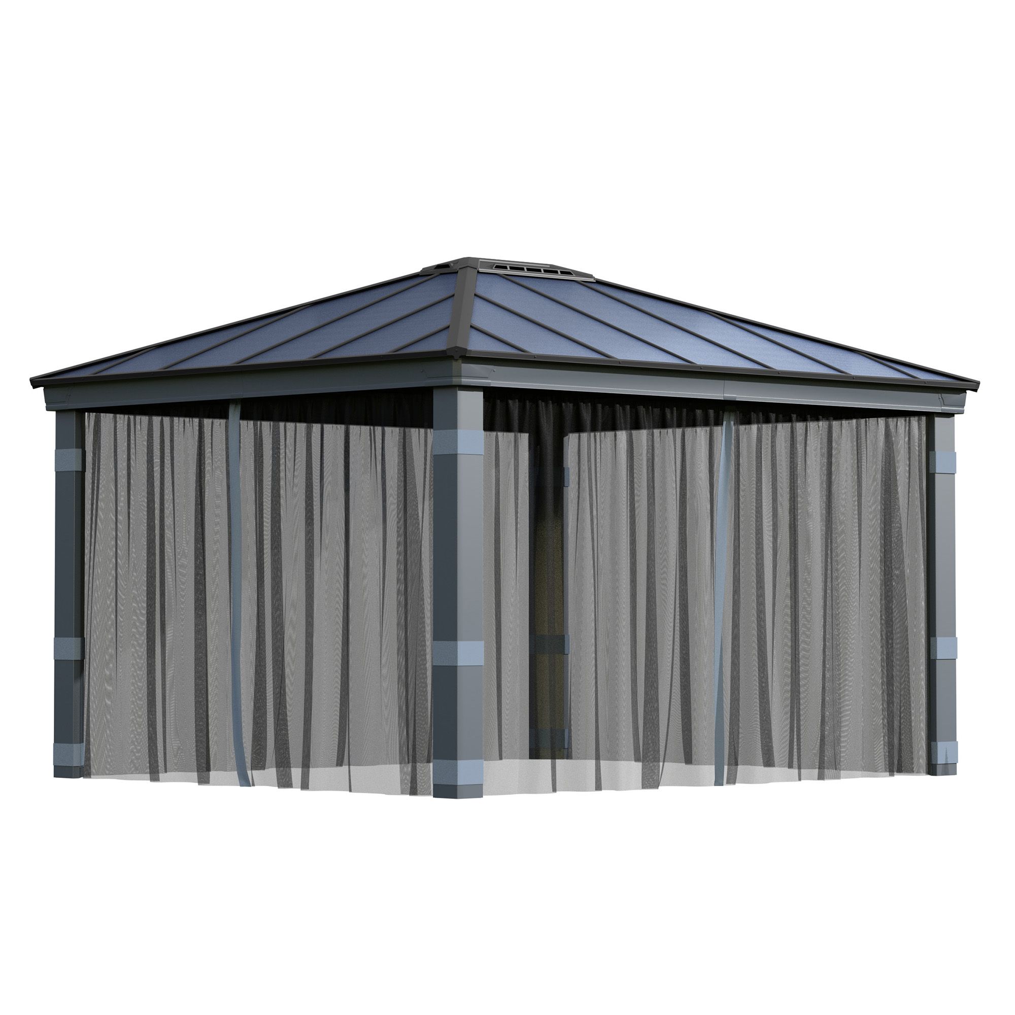 Palram - Canopia Dallas Grey Gazebo netting, Pack of 4 (L)2120mm (W)4090mm