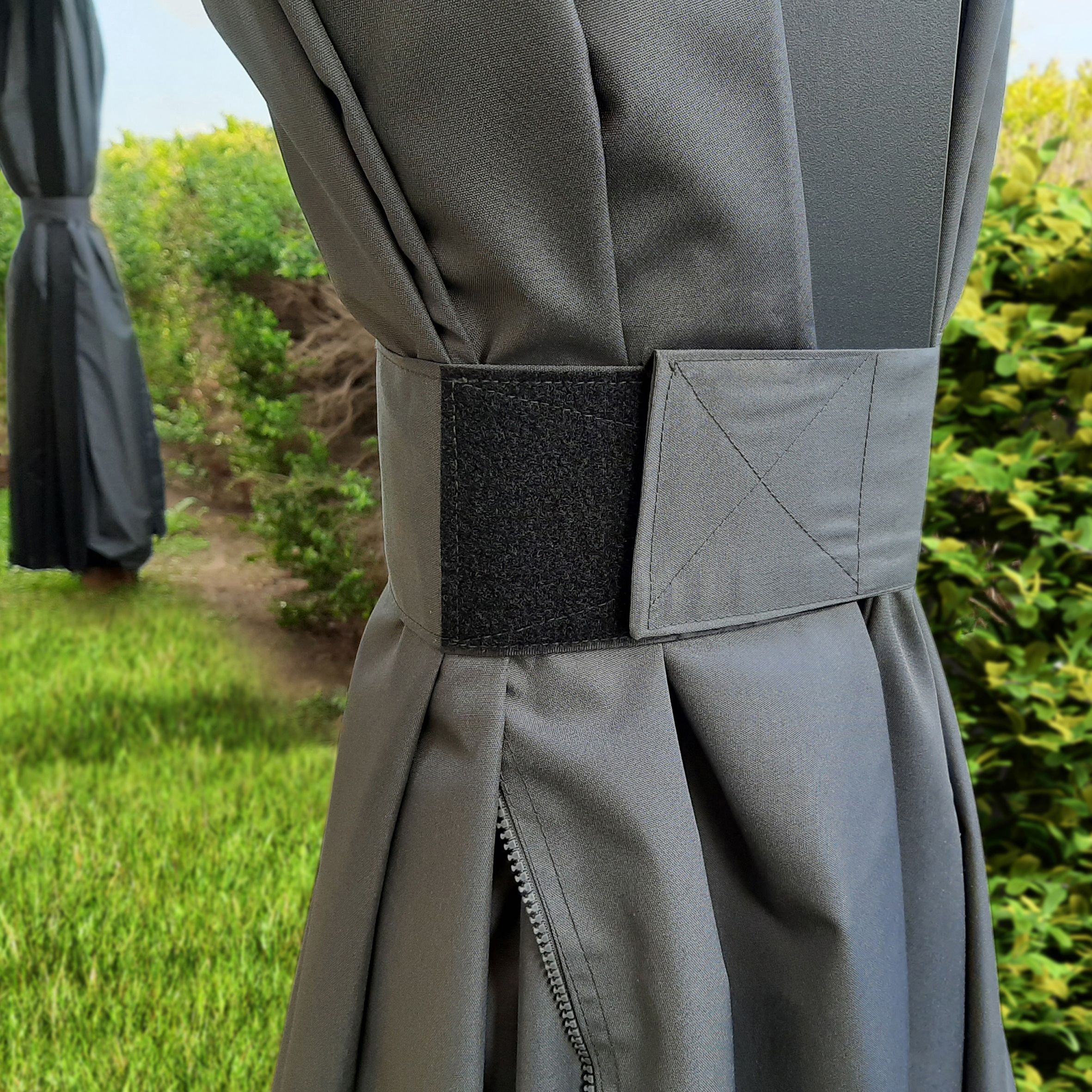 Palram - Canopia Grey Gazebo curtain, Pack of 4 (L)2120mm (W)4400mm