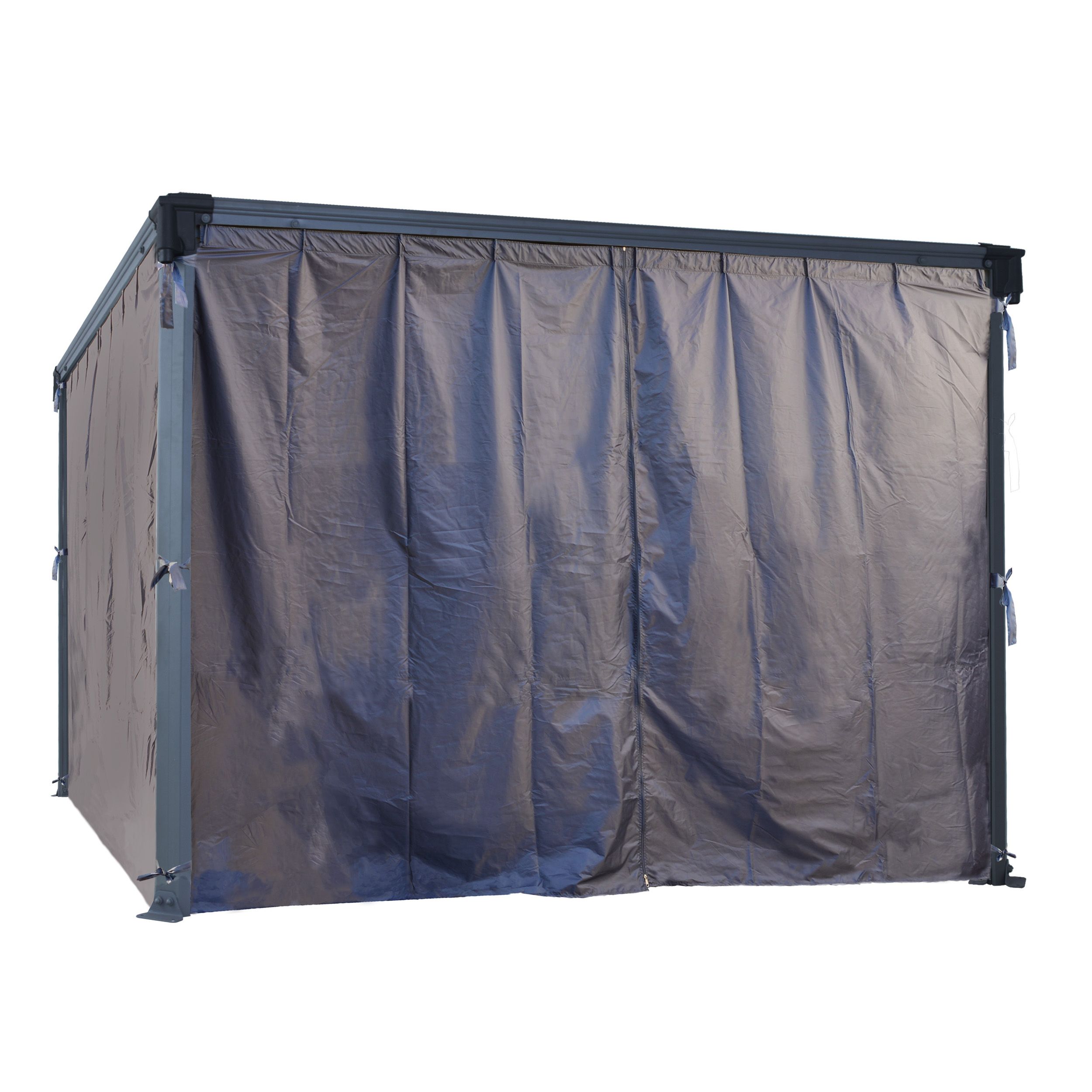 Palram - Canopia Grey Gazebo curtain, Pack of 4 (L)2170mm (W)3660mm