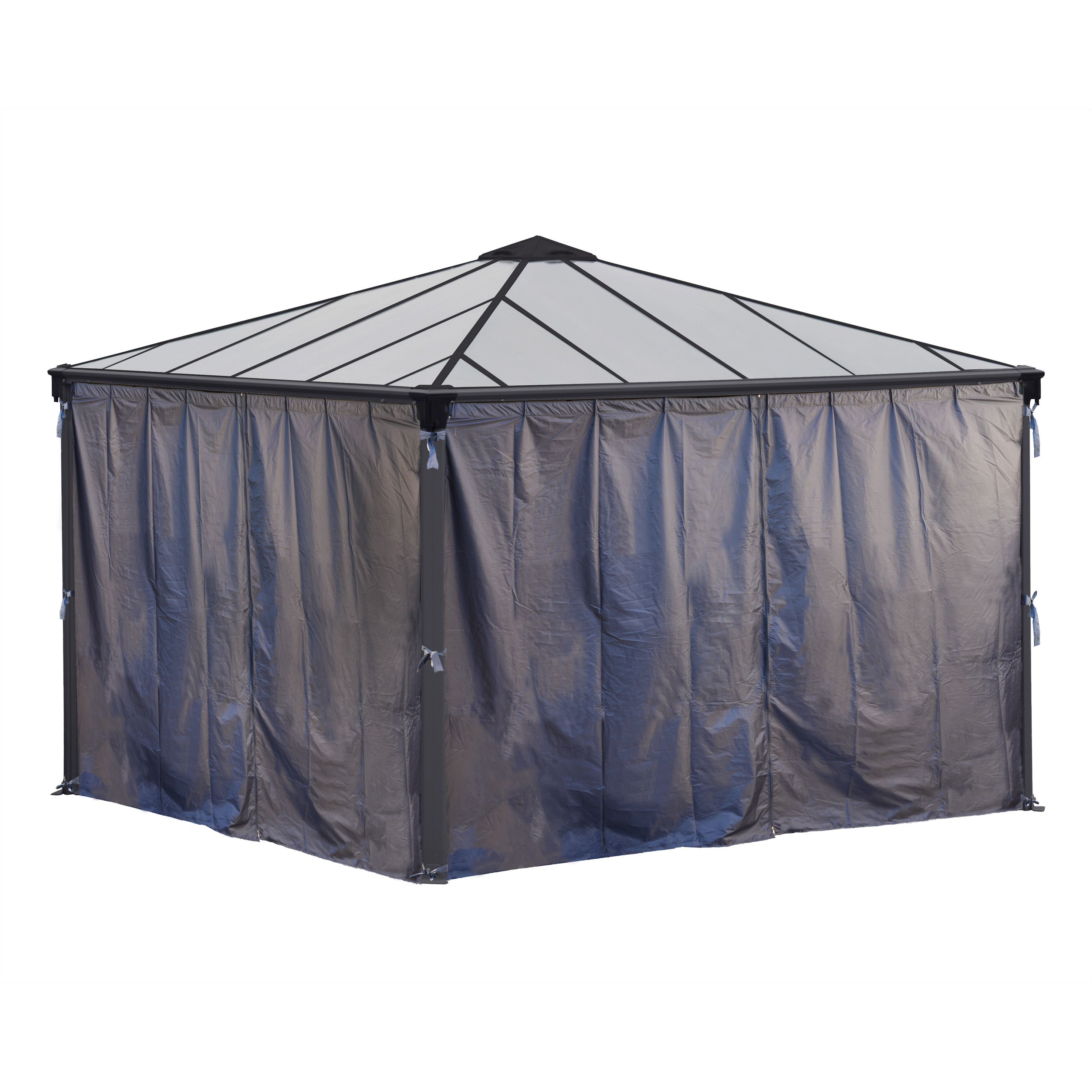 Palram - Canopia Grey Gazebo curtain, Pack of 4 (L)2170mm (W)3660mm