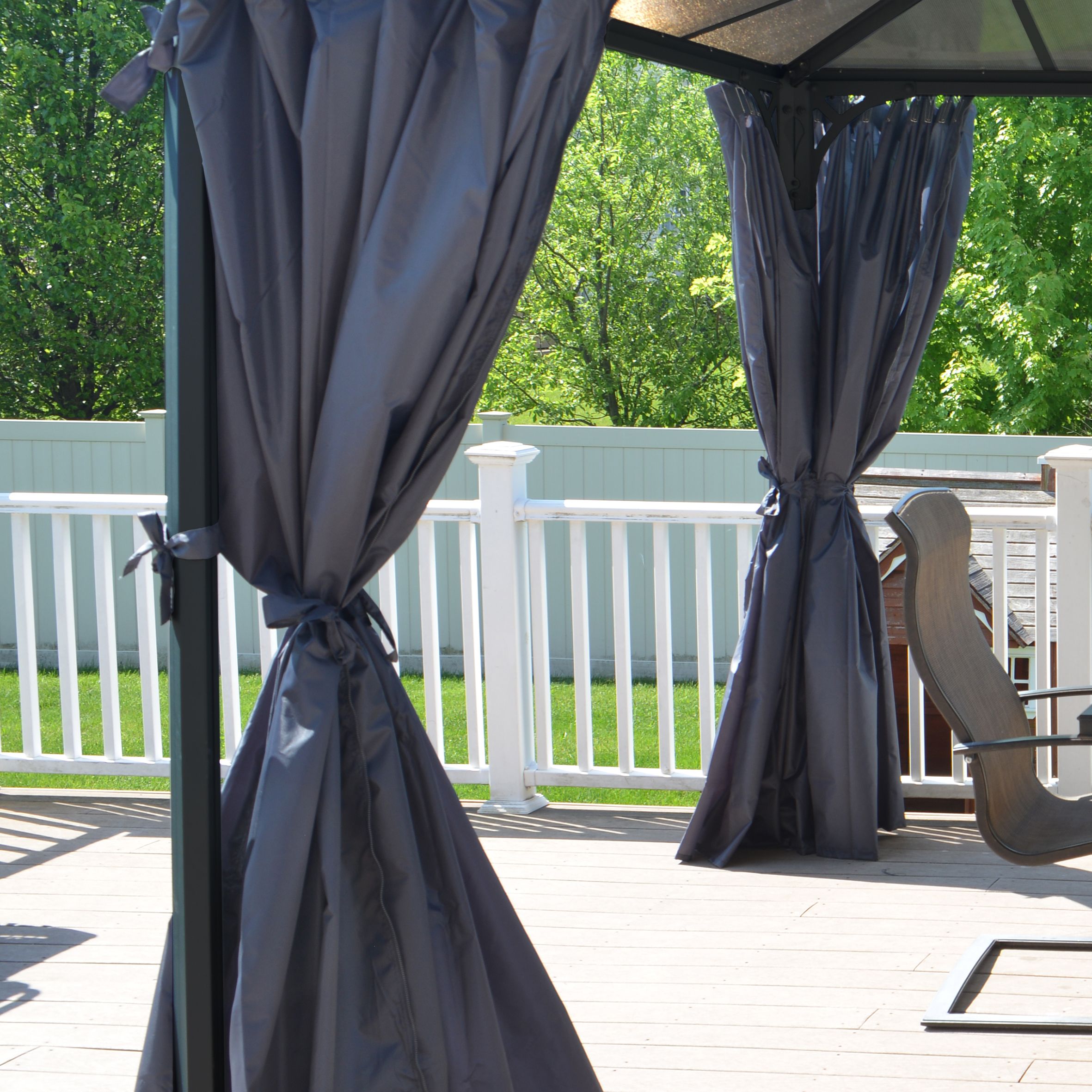 Palram - Canopia Grey Gazebo curtain, Pack of 4 (L)2170mm (W)3660mm