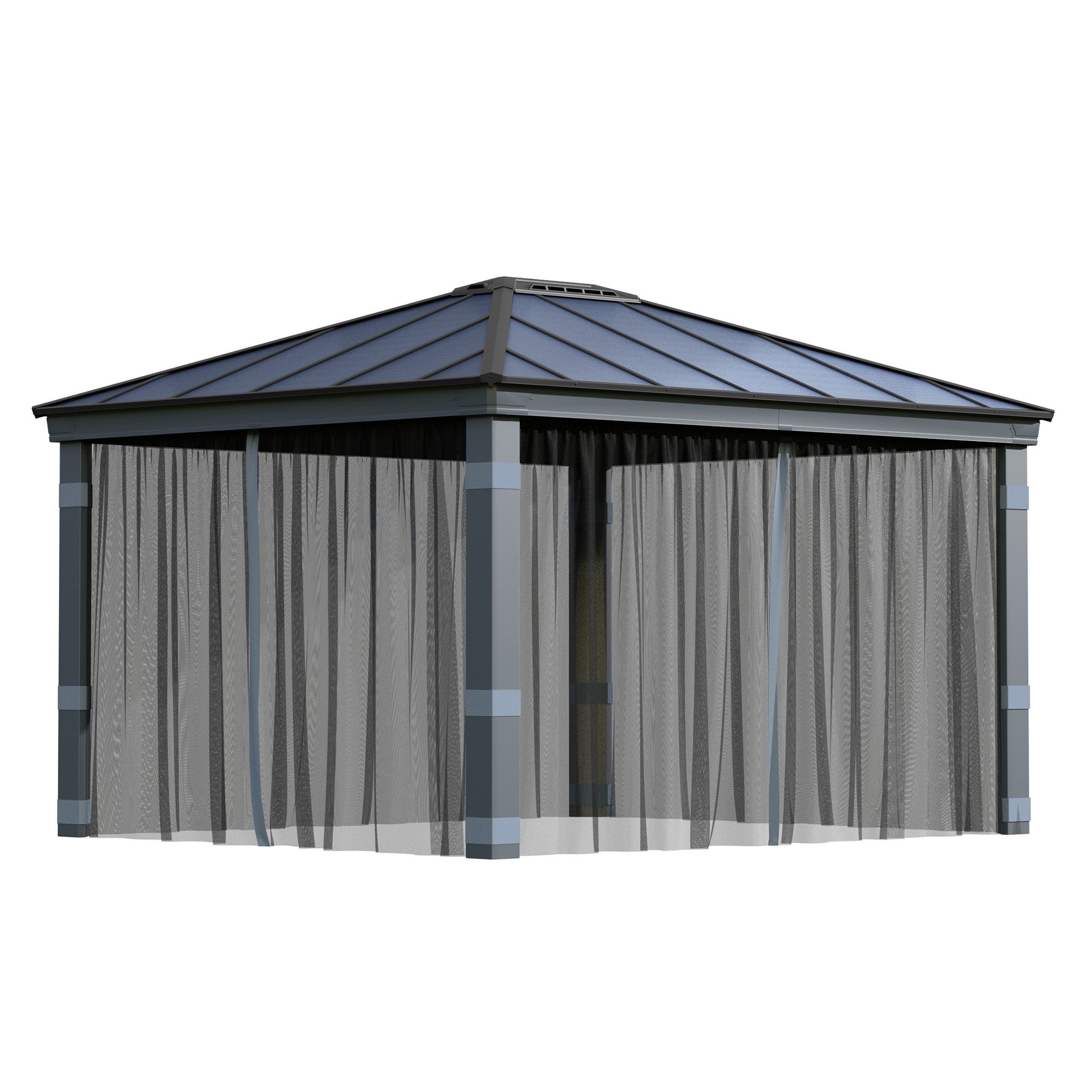Palram - Canopia Grey Gazebo netting, Pack of 4 (L)2120mm (W)4090mm