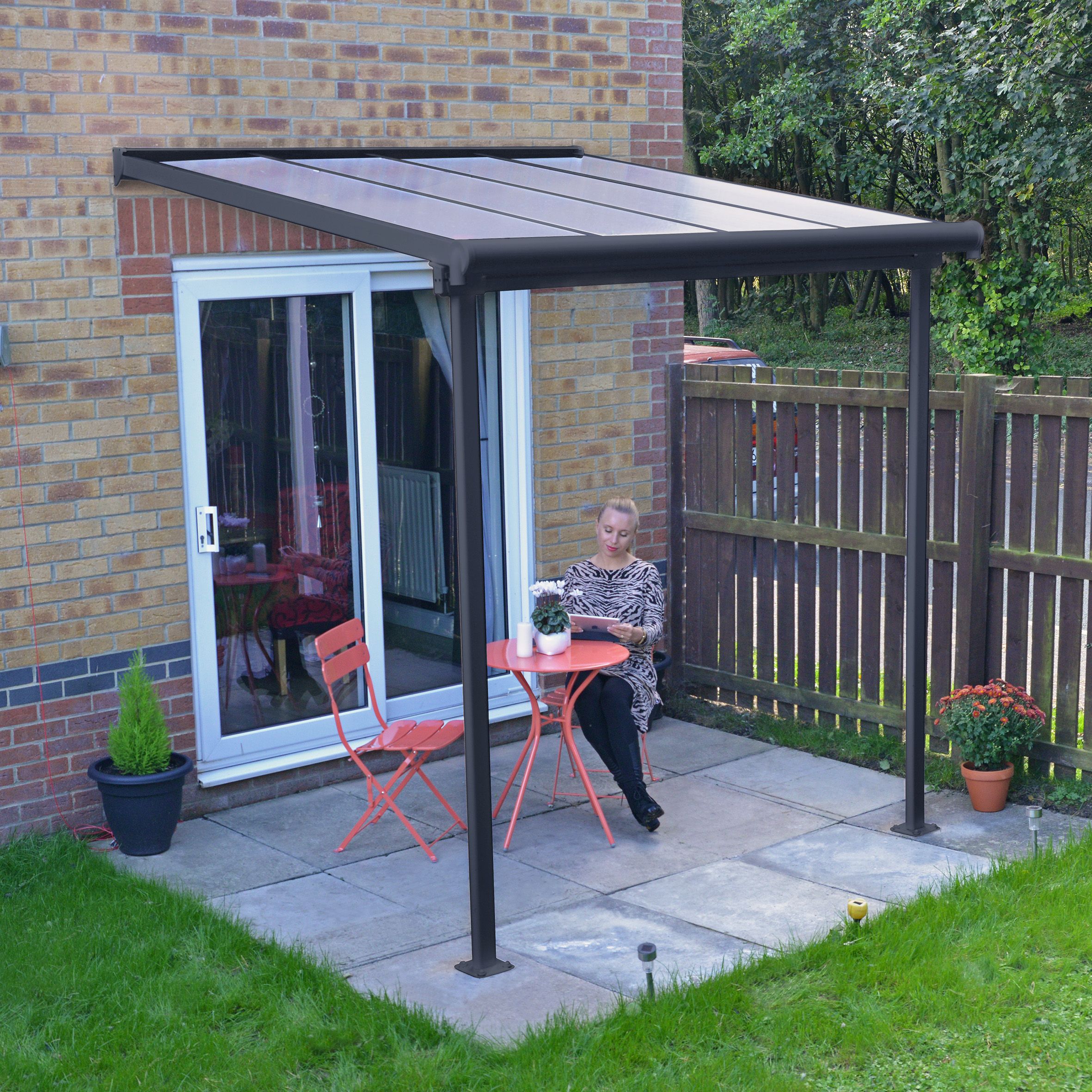 Palram - Canopia Grey Patio cover (H)3000mm (W)2280mm (D)2245mm