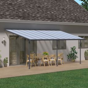 Palram - Canopia Grey Patio cover (H)3050mm (W)2950mm (D)7390mm