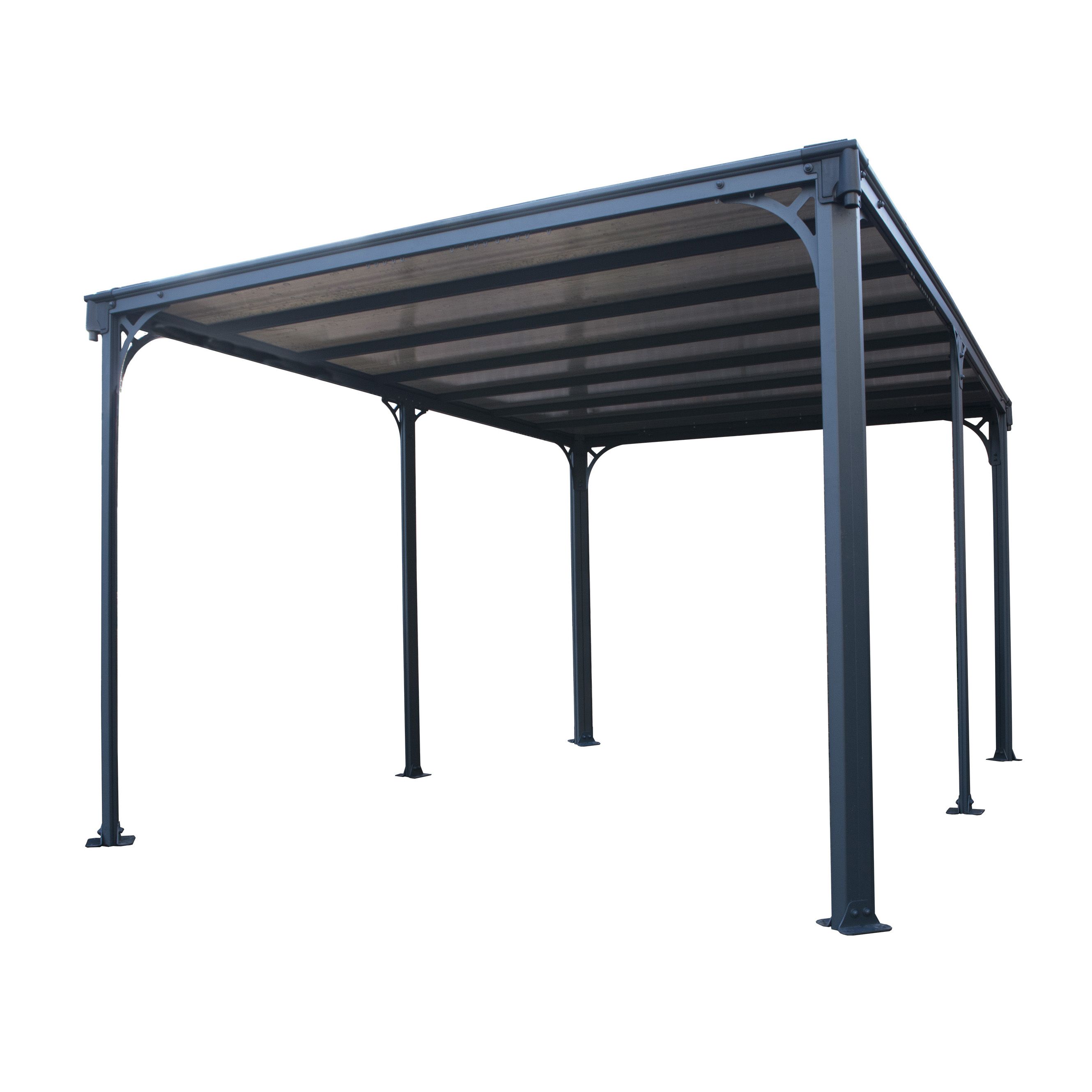 Palram - Canopia Grey Rectangular Gazebo, (W)4.26m (D)3.09m - Assembly required