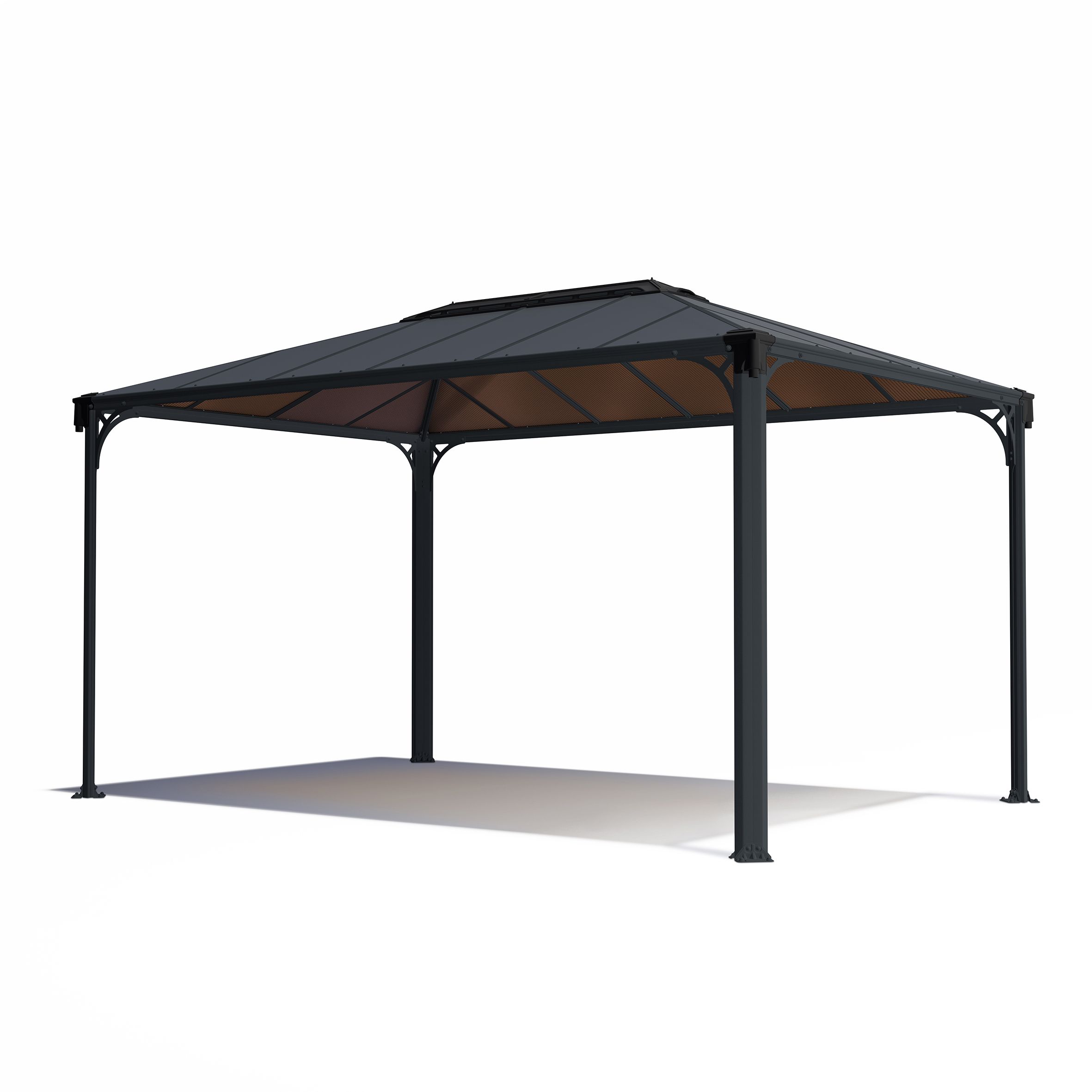 Palram - Canopia Grey Rectangular Gazebo, (W)4.3m (D)2.96m - Assembly required
