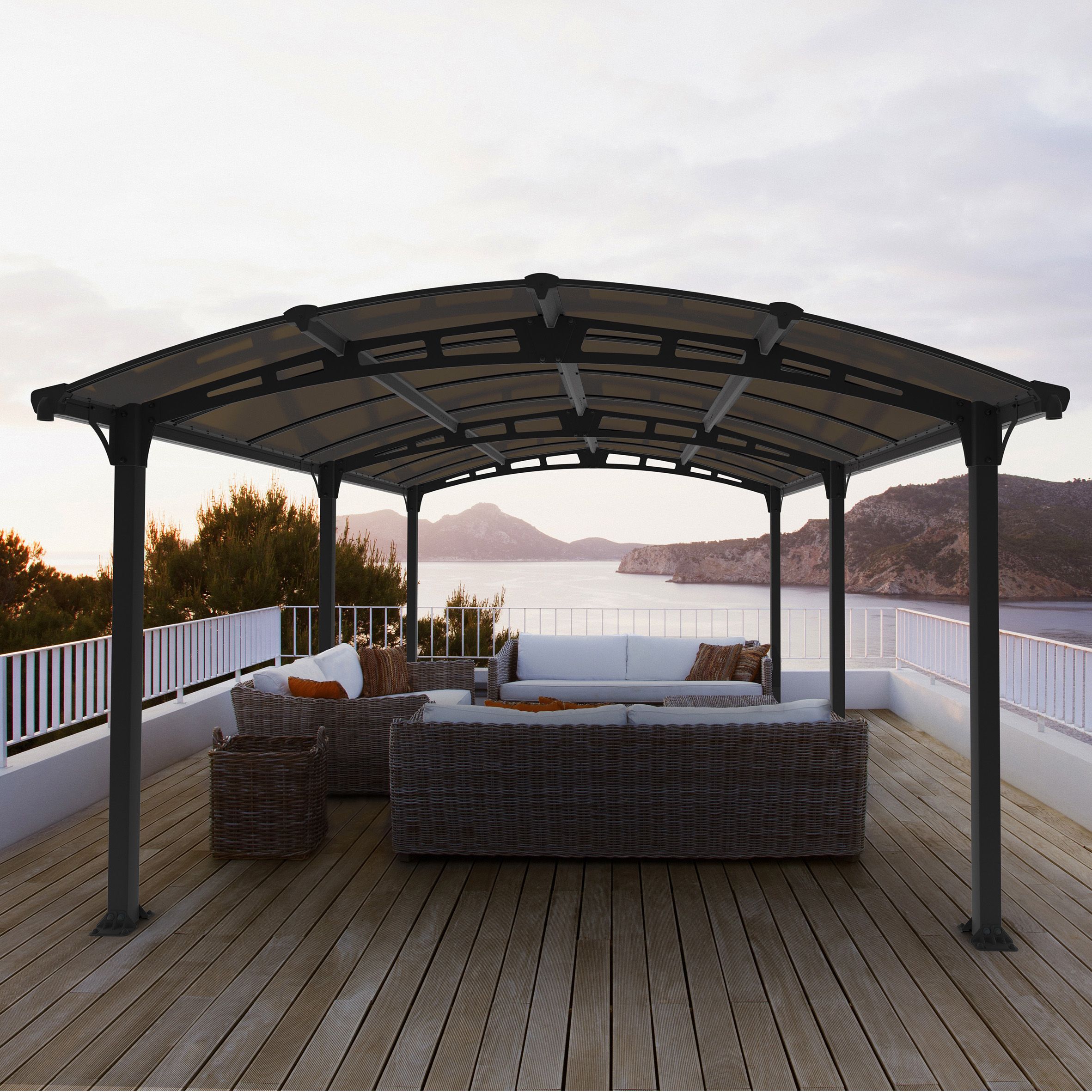 Palram - Canopia Grey Rectangular Gazebo, (W)5.02m (D)3.59m - Assembly required