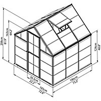 Palram - Canopia Harmony 6x6 Polycarbonate Apex Greenhouse