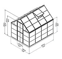 Palram - Canopia Harmony 6x8 Polycarbonate Apex Greenhouse
