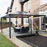 Palram - Canopia Martinique Grey Rectangular Gazebo, (W)3.6m (D)2.96m with Floor sold separately - Assembly required
