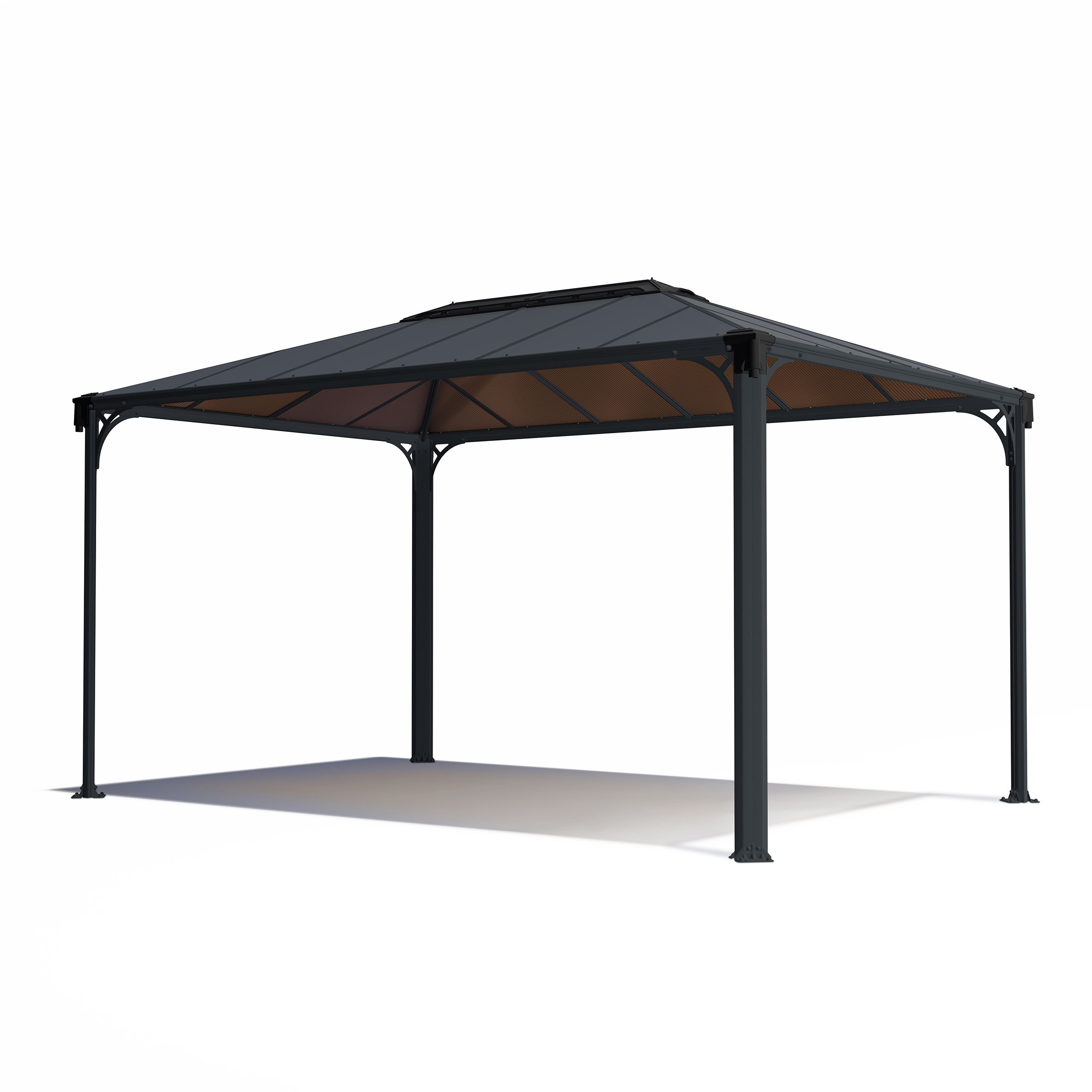 Palram - Canopia Martinique Grey Rectangular Gazebo, (W)4.3m (D)2.96m - Assembly required