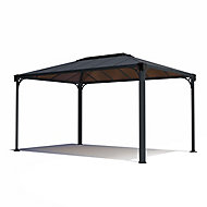 Palram - Canopia Martinique Grey Rectangular Gazebo, (W)4.3m (D)2.96m with Floor sold separately - Assembly required