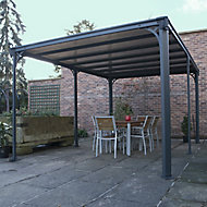 Palram - Canopia Milano Grey Rectangular Gazebo, (W)4.26m (D)3.09m with Floor sold separately - Assembly required