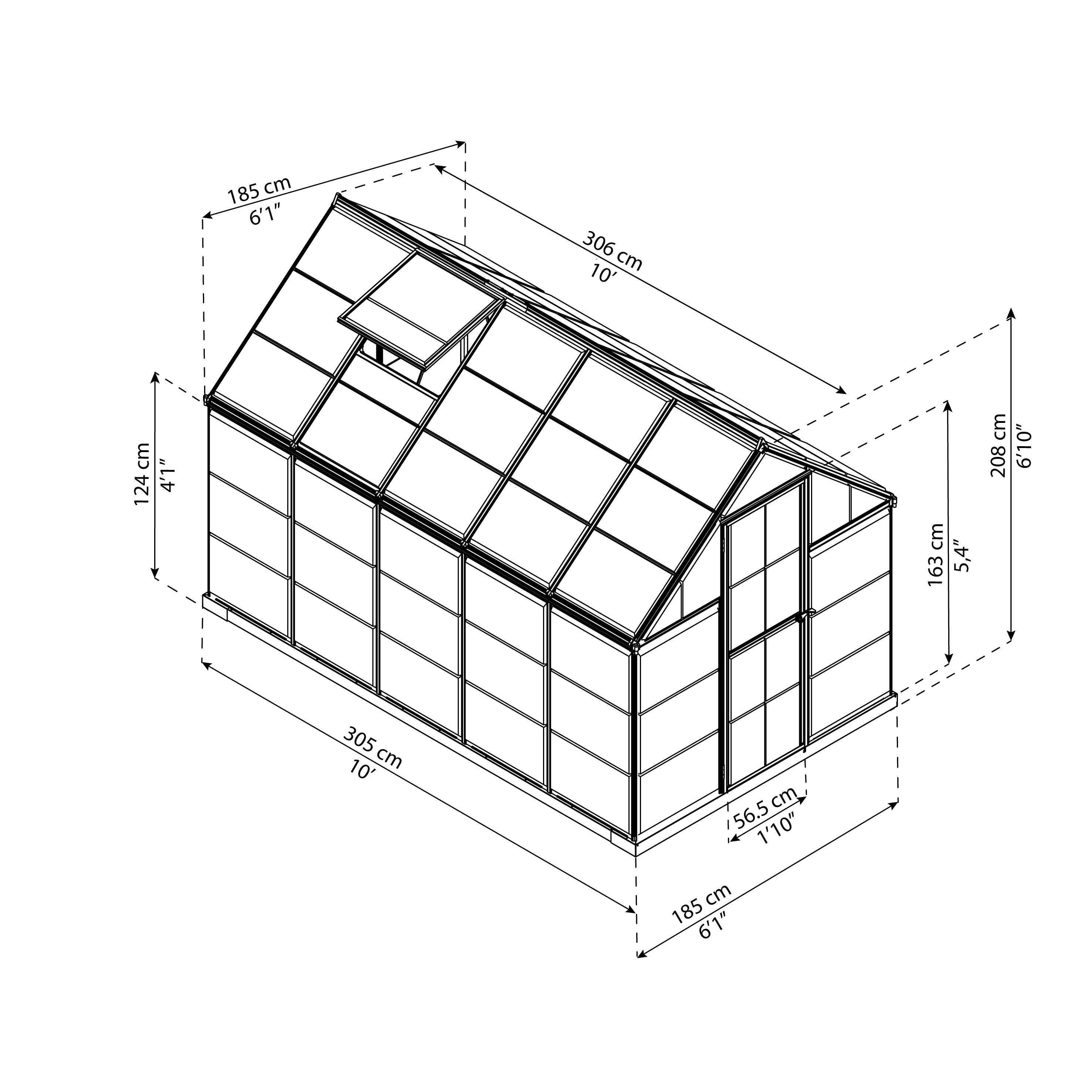 Palram Canopia Serra Mythos 6x8 – Doppia Parete In Policarbonato E Alluminio Con Fondamenta Acciaio - 2