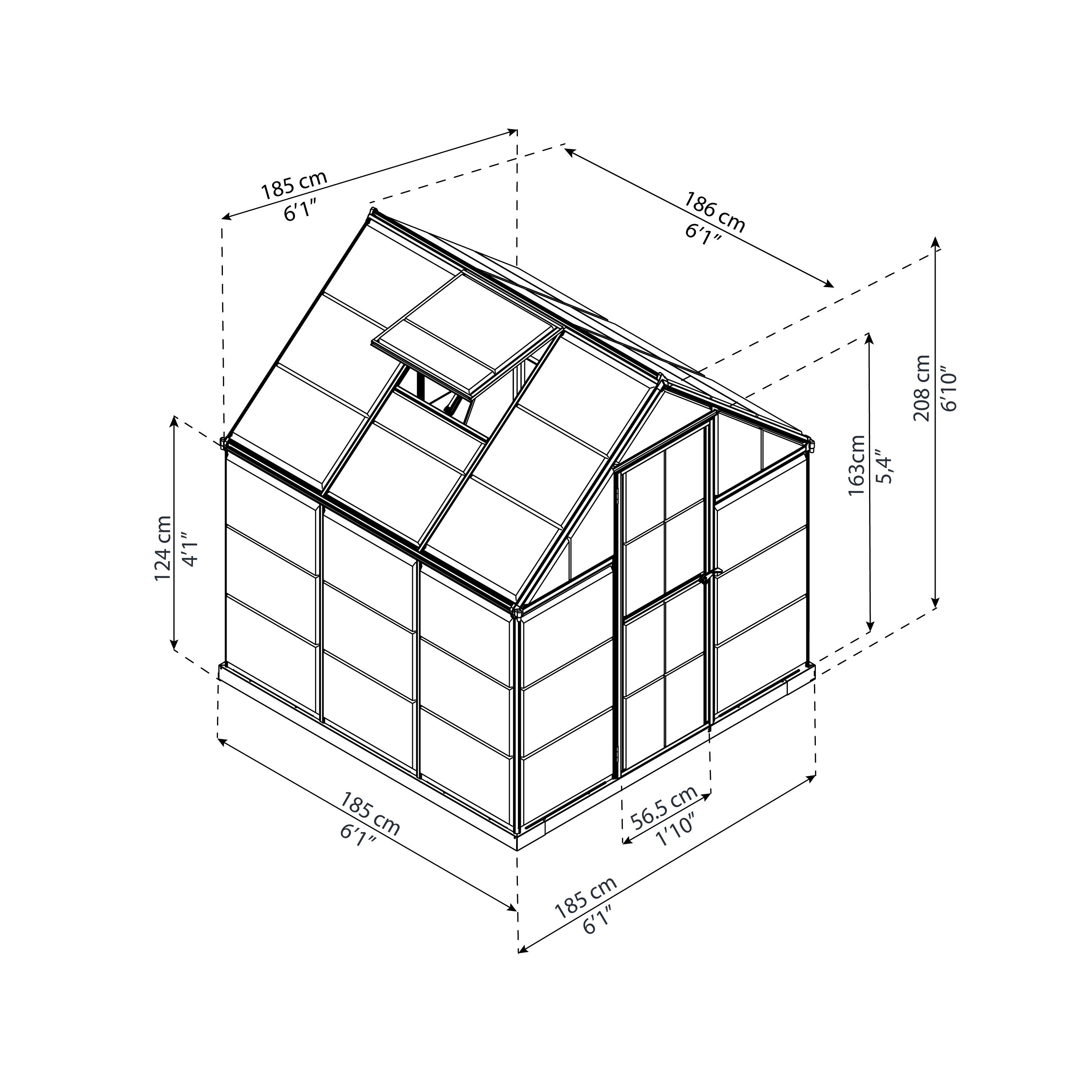 Palram - Canopia Mythos Green 6X6 Greenhouse