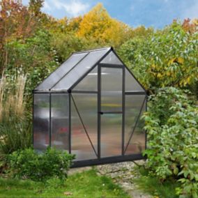 Palram - Canopia Mythos Grey 6X4 Greenhouse with Adjustable vent