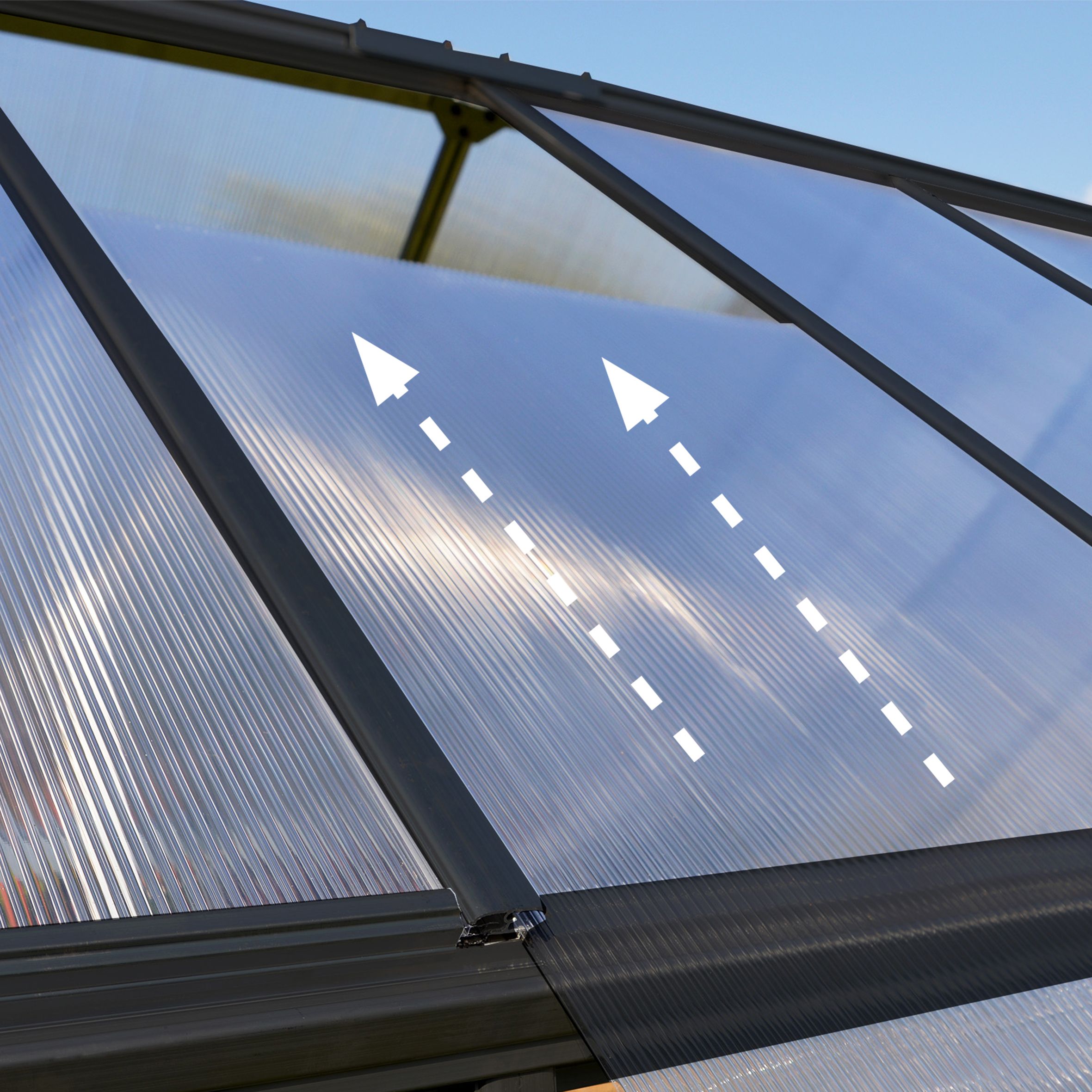 Palram - Canopia Mythos Grey 6X4 Greenhouse with Adjustable vent
