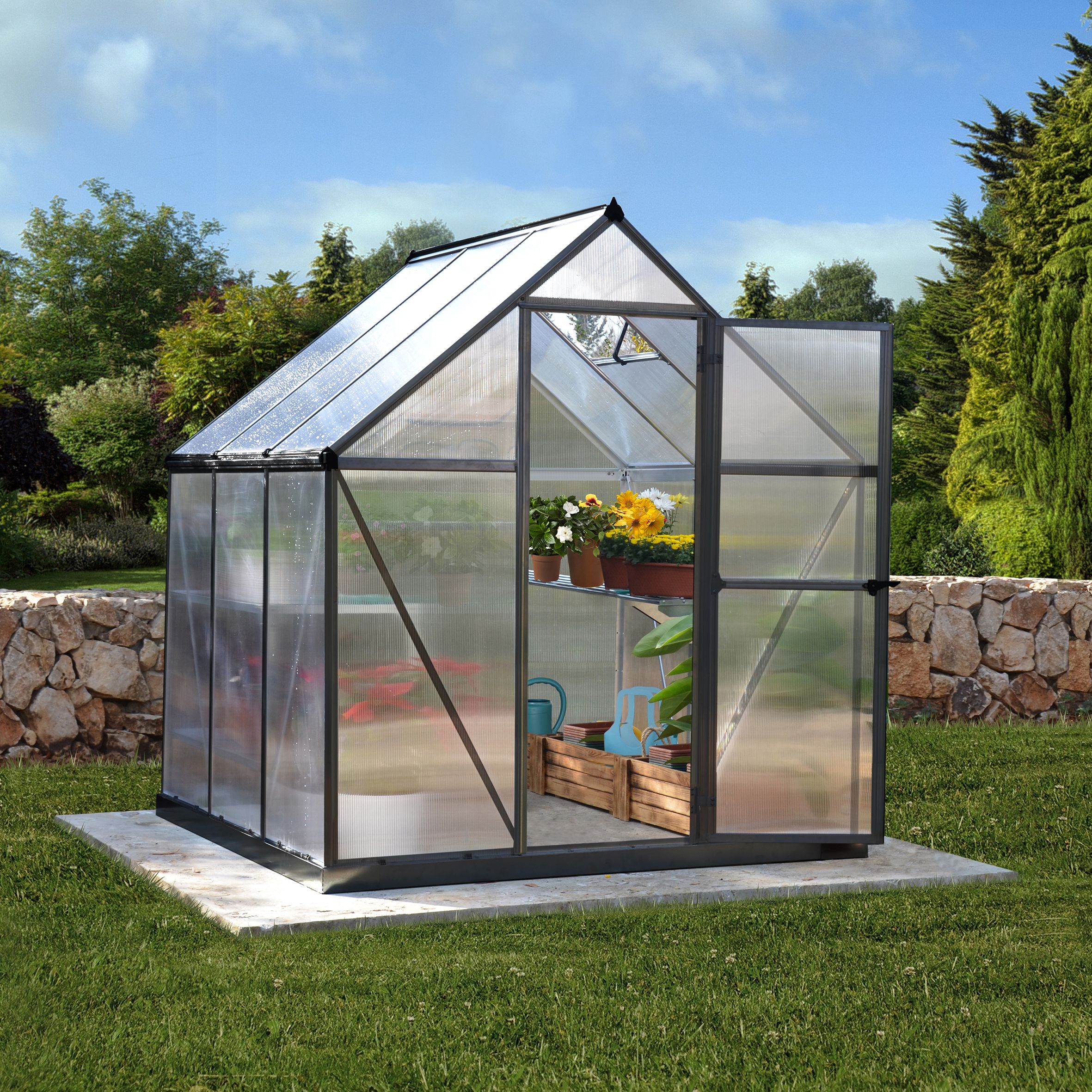 Palram - Canopia Mythos Grey 6X6 Greenhouse with Adjustable vent